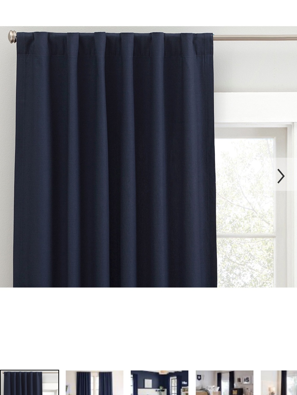 2 Pottery Barn Teen Navy Curtain Panels